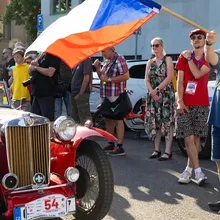 June 13, 2026 – Finish of the “1000 Miles of Czechoslovakia” Historic Car Rally in front of the NTM
