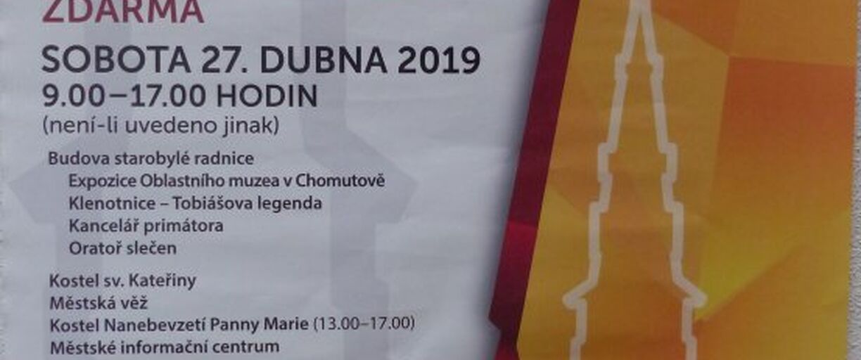 27. 4. 2019 - Mezinárodní den památek a sídel - vstup do depozitáře v Chomutově zdarma