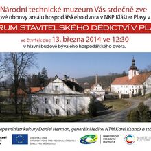 13.3.2014 - Slavnostní zahájení památkové obnovy areálu hospodářského dvora NKP Klášter Plasy
