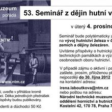 4.12.2012 - 53. seminář z dějin hutní výroby